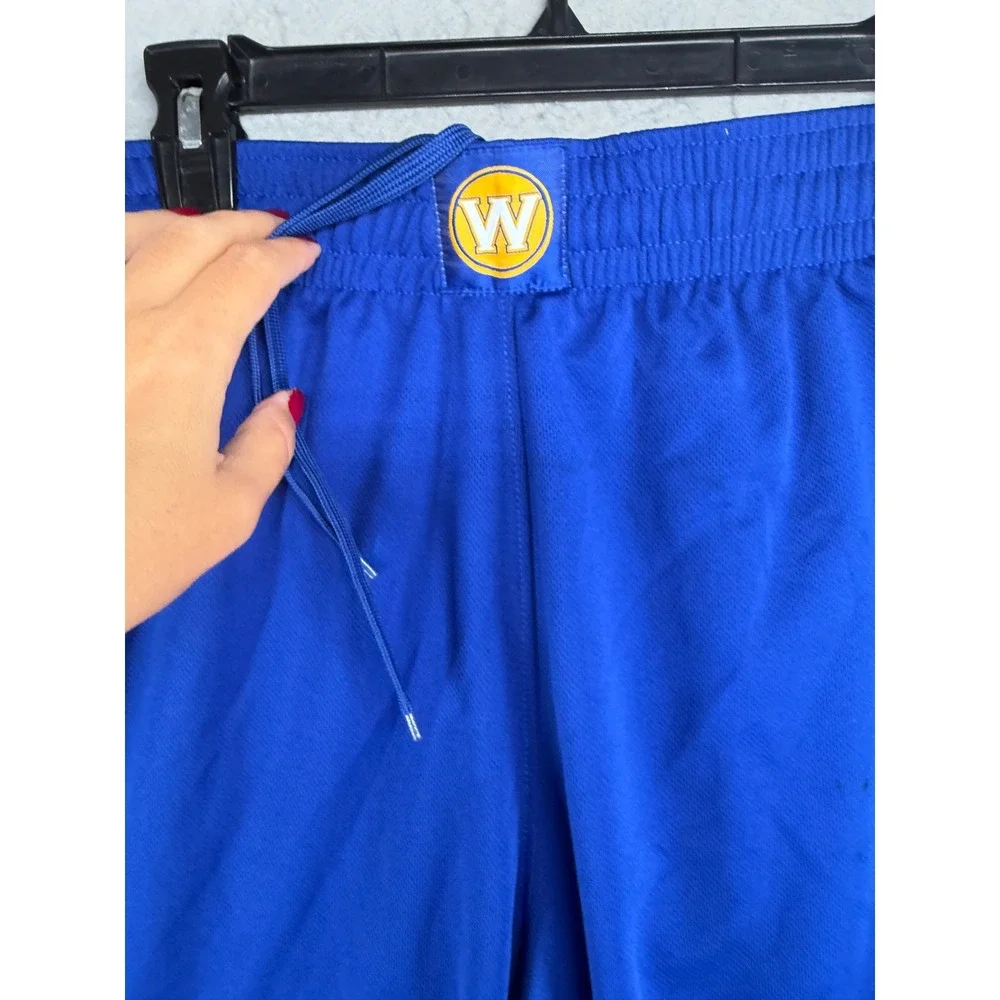 Adidas NBA Golden State Warriors Basketball Shorts Mens XXL Blue Yellow Striped
